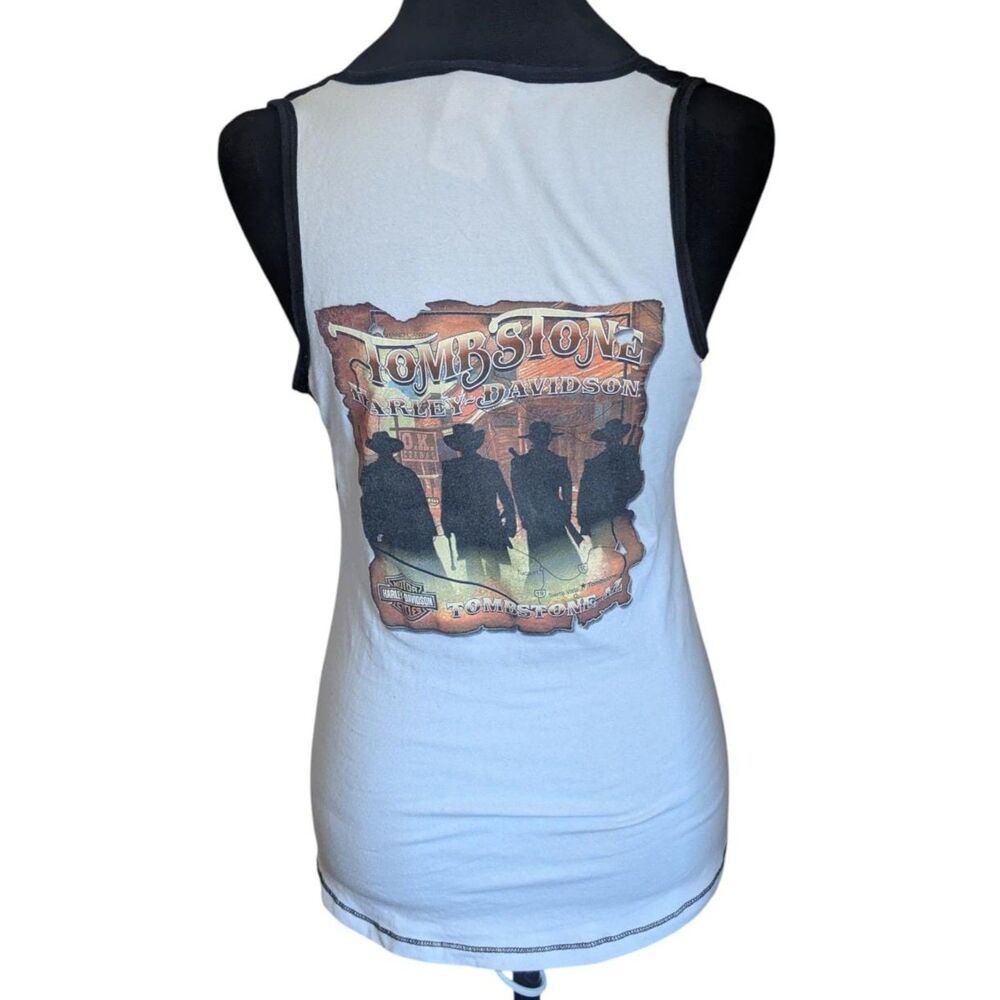 Harley Davidson Tombstone Arizona Tank Top Women's S Gray Sleeveless Biker